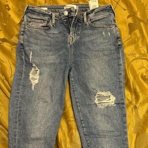 True Religion Women's Distressed Light Blue Skinny Jeans